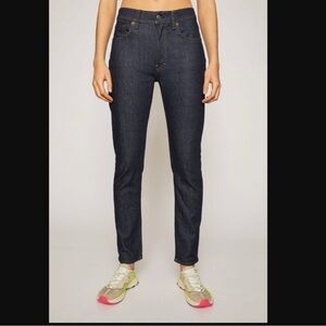 NWT Acne Studios Melk Straight Leg Jeans Size 26 Dark Wash Raw Denim Minimalist